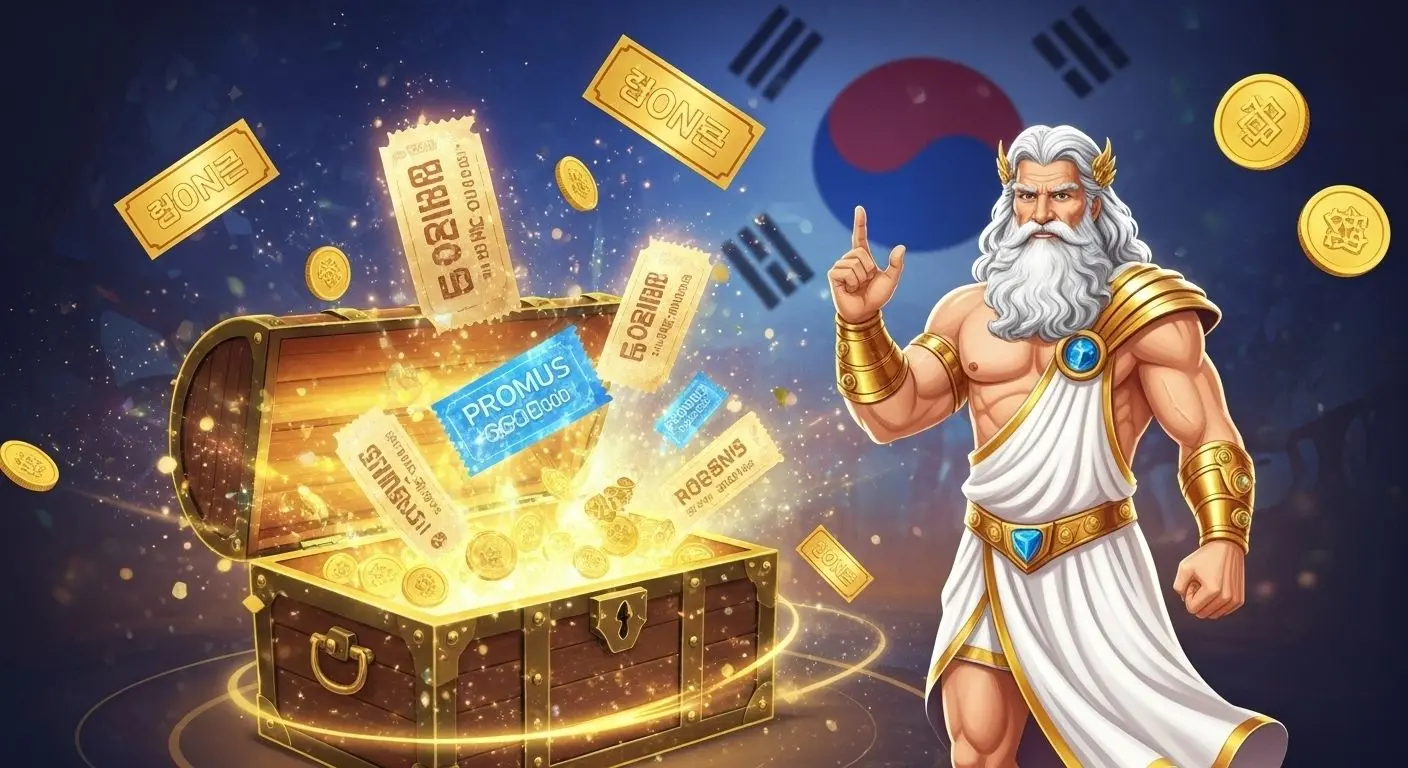 보너스 코드와 프로모션 보상을 상징하는 보물 상자